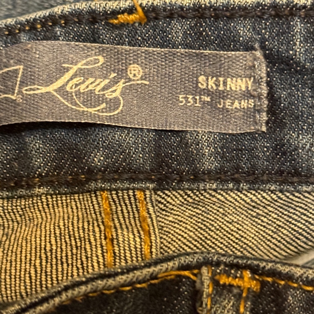 Levi's Blue Skinny 531 Jeans with Studded Pocket - Picture 6 of 7